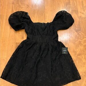 Lulu's Black Puff Sleeve dress